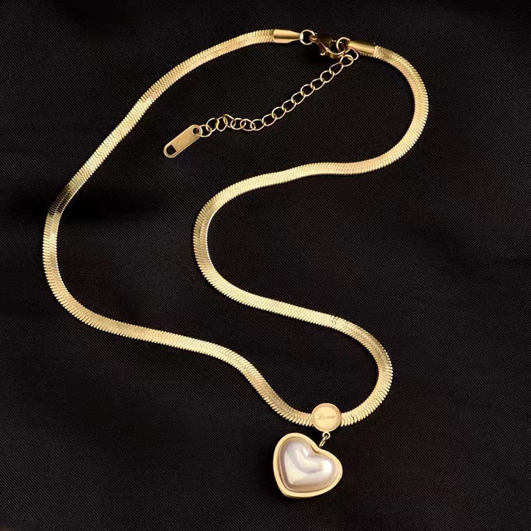 Collana minimalista geometrica in acciaio al titanio placcata oro da donna, delicata catena per clavicola