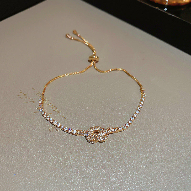 Elegant Geometric Brass Bracelet with Cubic Zirconia Inlay, Adjustable Plated Women's Jewelry