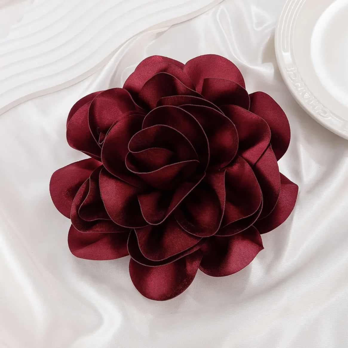 Sweet Floral Fabric Brooch Handmade Rose Pin for Women