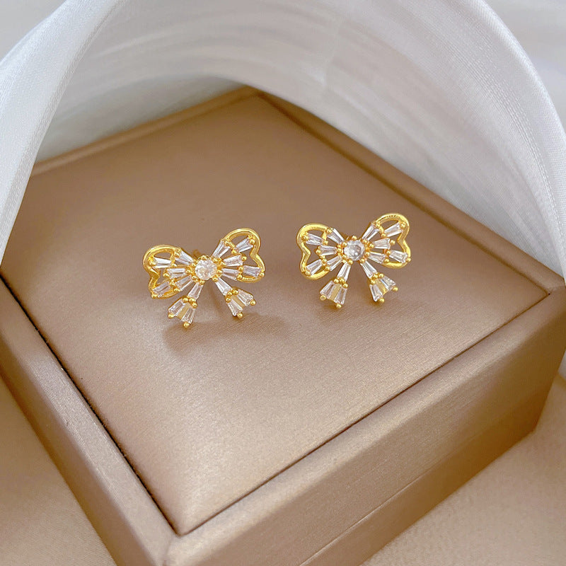 Minimalist Butterfly Pendant Necklace and Earrings Set in Titanium Steel with Micro-Pavé Setting and Plated Finish