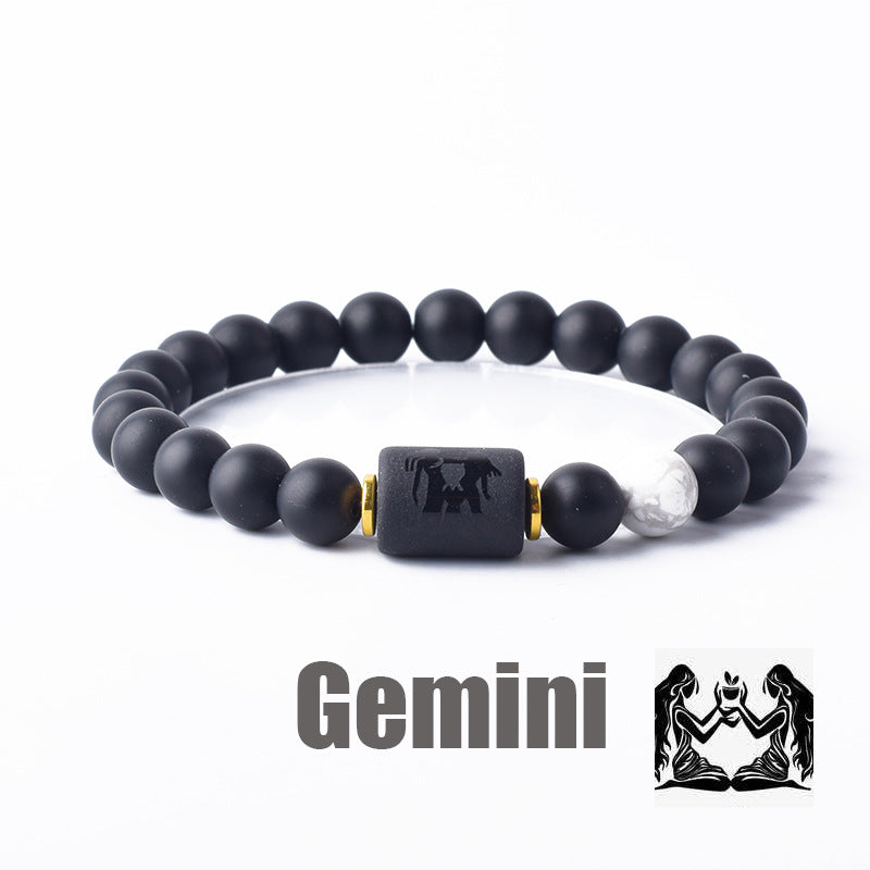 Classic Unisex Natural Stone Zodiac Beaded Bracelet