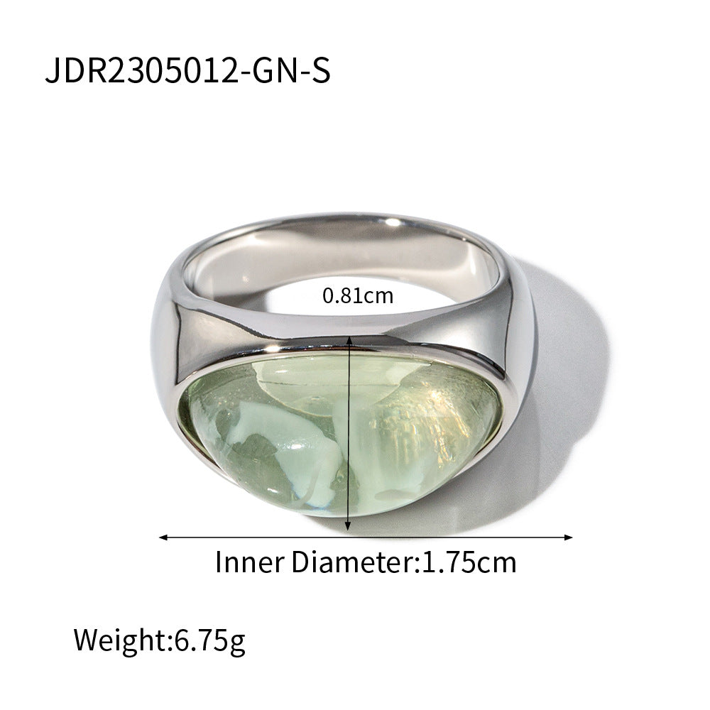 Geometric Stainless Steel Ring with 18K Gold Plating, Hypoallergenic Fashion Band for Women