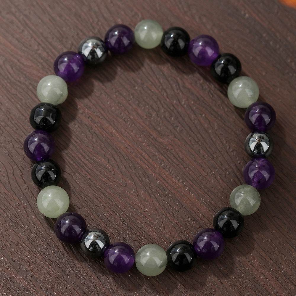 Natural Crystal Round Beaded Bracelet 8mm Handmade Stretch String