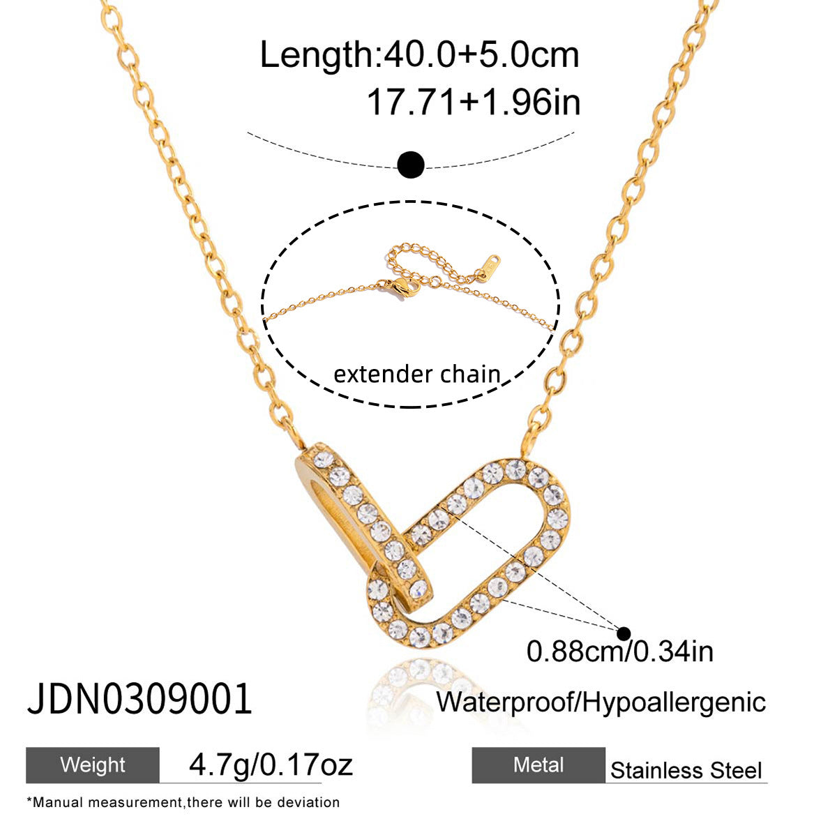 Collana con ciondolo geometrico in acciaio al titanio con strass da donna, catena a clavicola in acciaio inossidabile galvanizzato, gioielli di lusso ipoallergenici e resistenti allo sbiadimento
