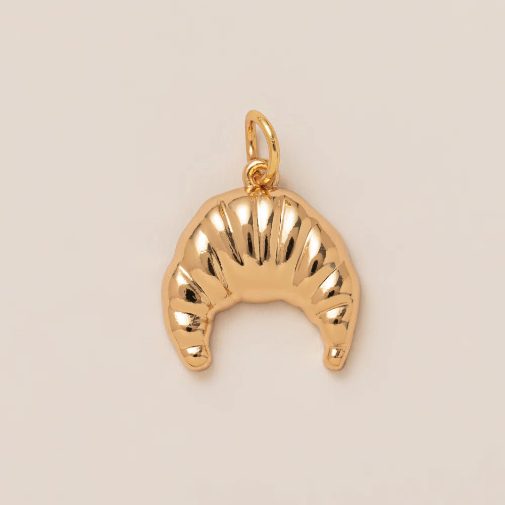Minimalist Luxury Gold Plated Brass Geometric Plant Pendant with Cubic Zirconia for Unisex