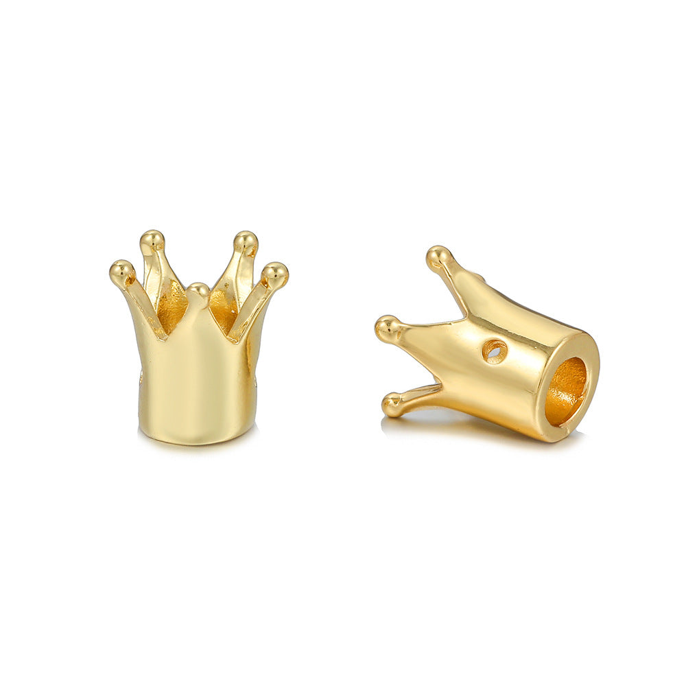 Minimalist Plated Brass Crown Charm Bar for DIY Necklace Bracelet Beading Spacer