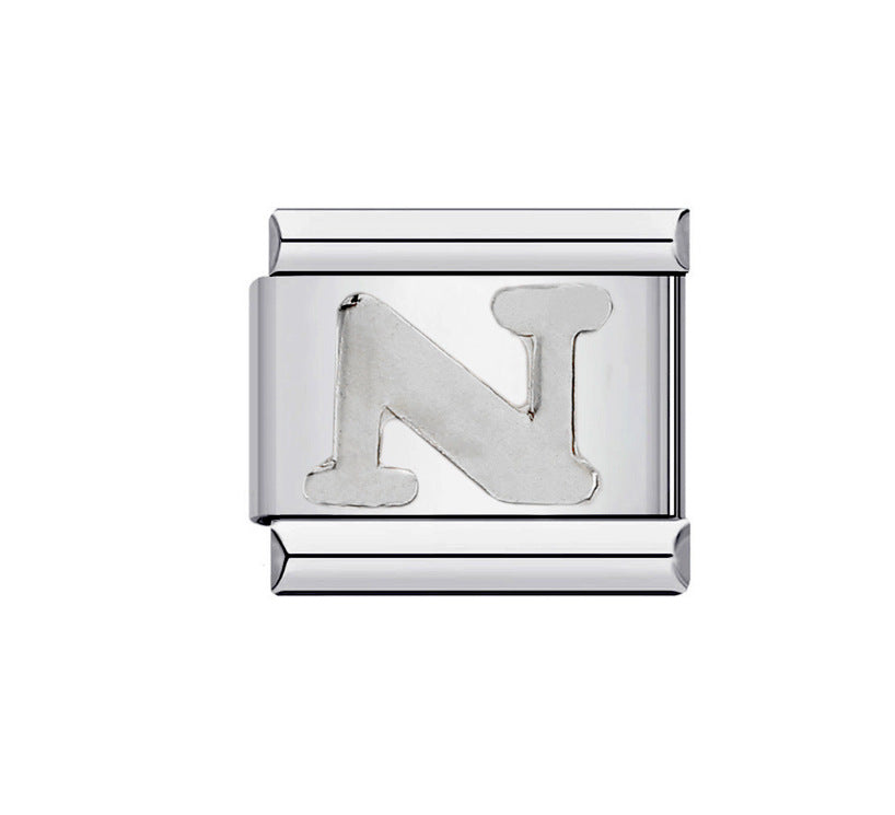 Minimalist Letter Stainless Steel Plating Charm Bar