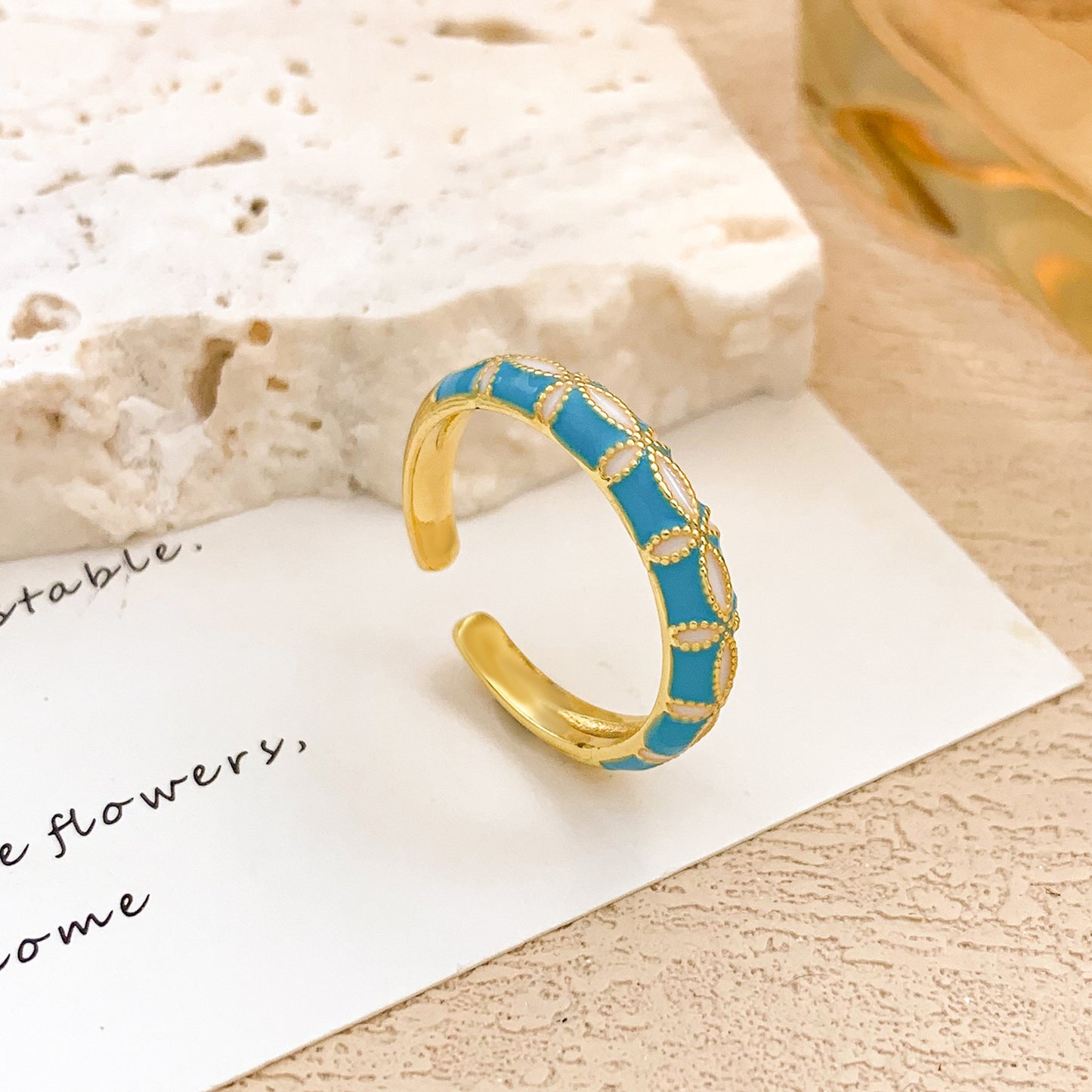 Bohemian Luxury Geometric Alloy Plated Ring for Women