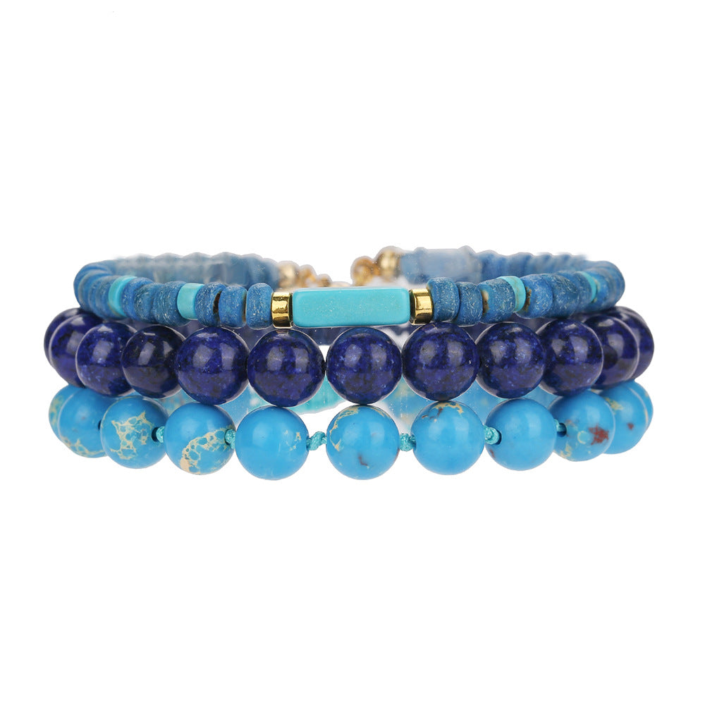 Bohemian Round Natural Stone Handmade Stretch Bracelet Unisex
