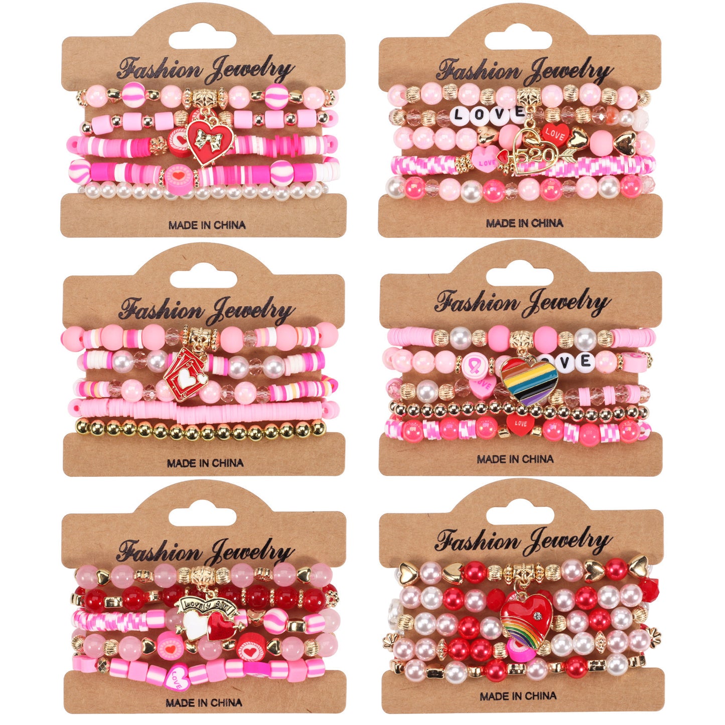 Heart Shape Resin Crystal Floral Pattern Unisex Bracelet