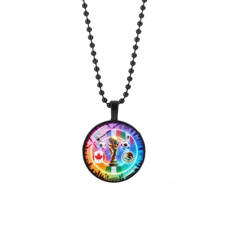 Collana girocollo con ciondolo tondo geometrico casuale in cristallo placcato in lega con catena a maglie forzate Unisex