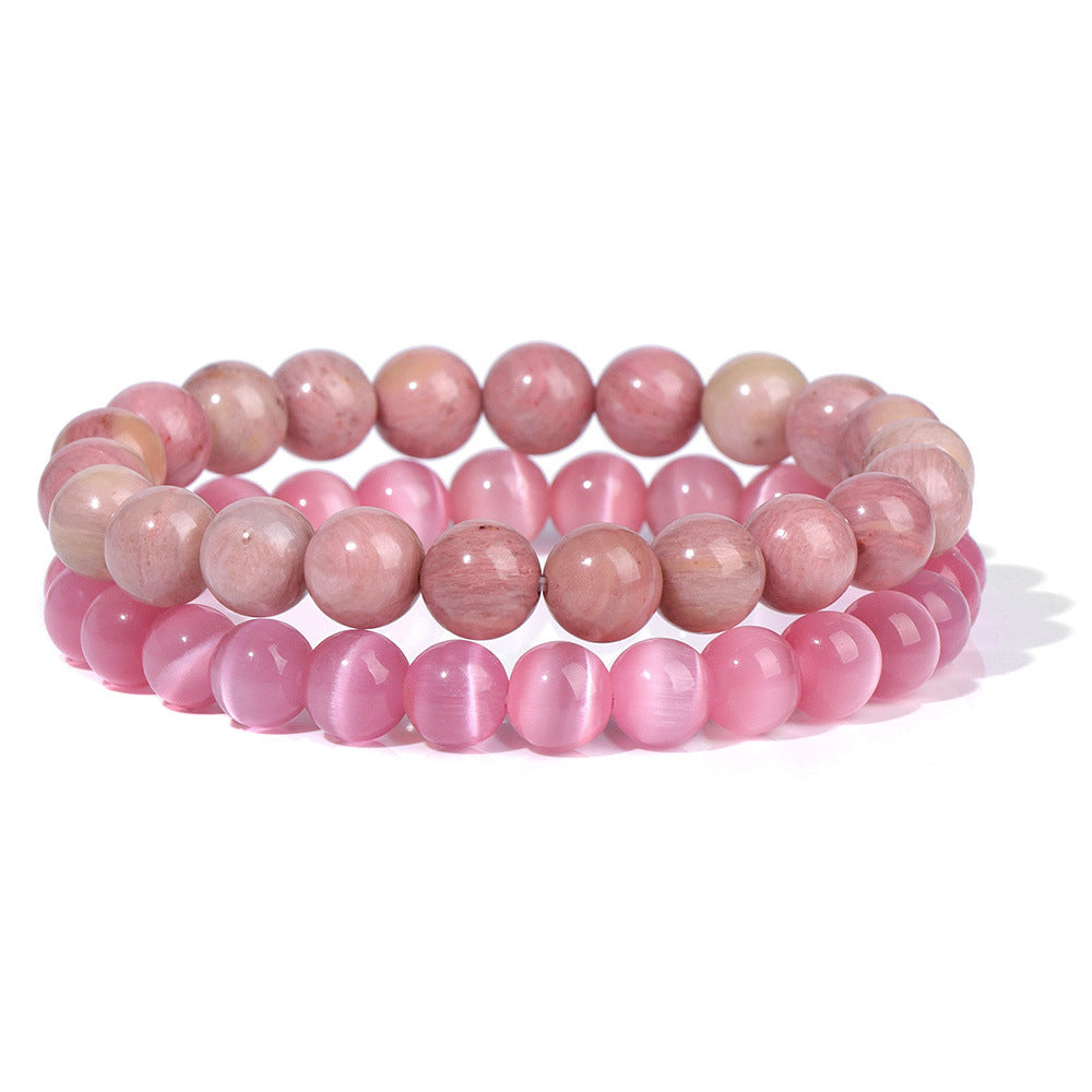 Vintage Business Geometric Natural Gemstone Beaded Bracelet Set for Unisex