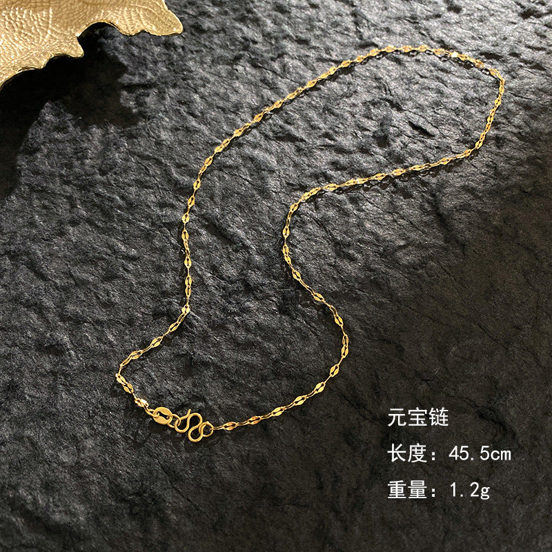 Minimalist Gold Plated Titanium Steel Beaded Necklace Round Pendant Unisex