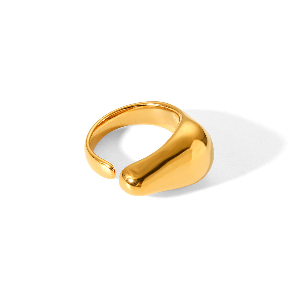 Anello Aperto Geometrico da Donna in Acciaio Inossidabile con Finitura Placcata Sottovuoto