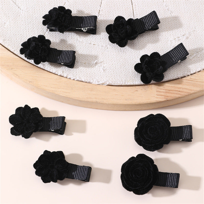Fermaglio per capelli a forma di fiocco in stile naturale per bambine, realizzato in poliestere con dettagli arricciati e in rete