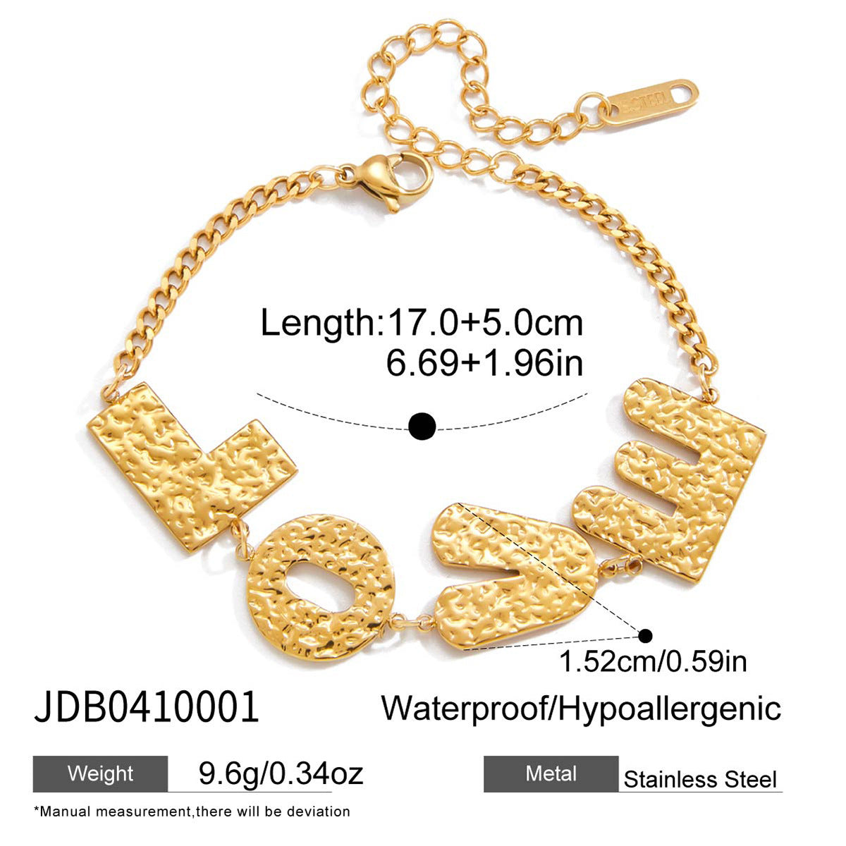 Minimalist Geometric Letter Titanium Steel Bracelet for Women with Plated Finish, Hypoallergenic Stainless Steel Jewelry
