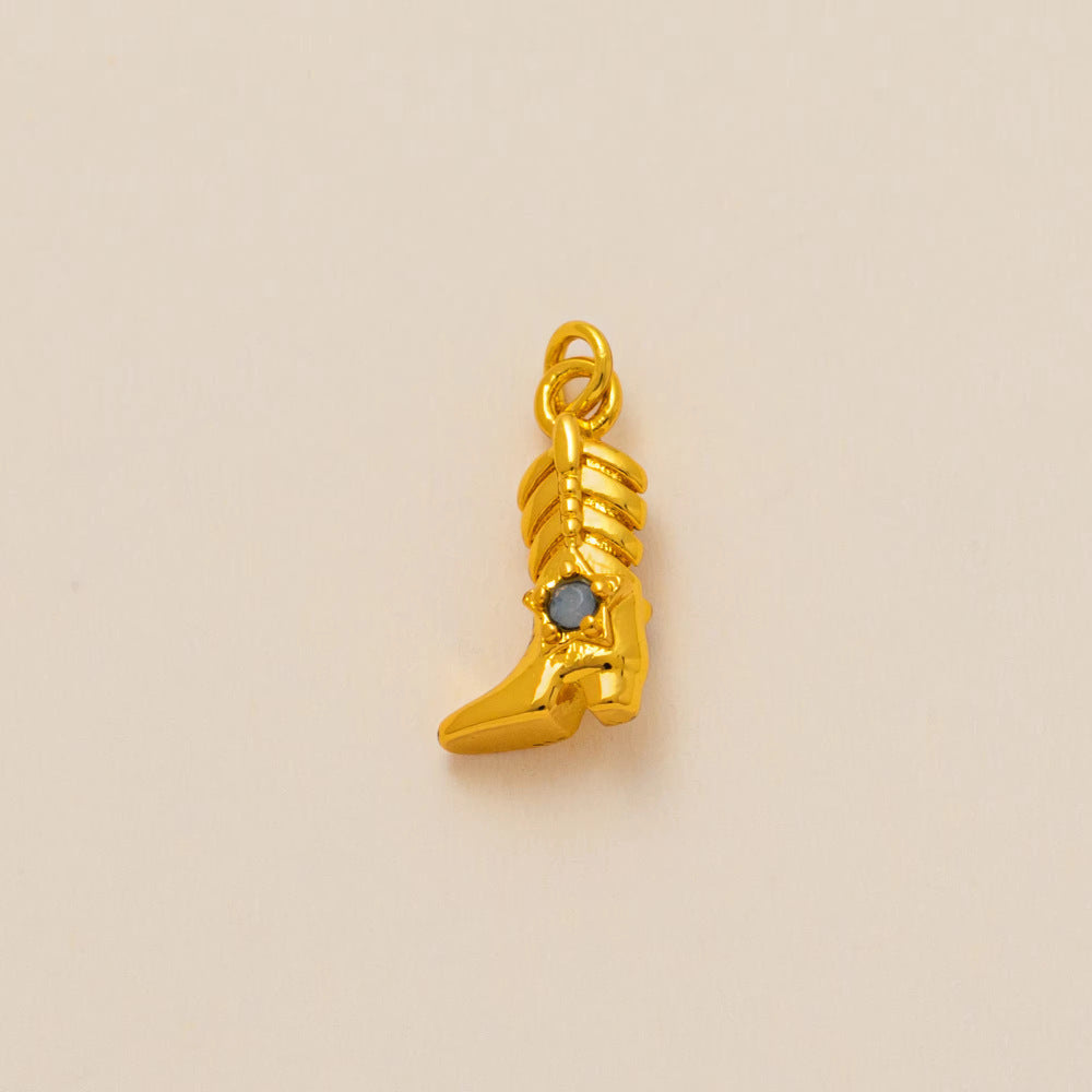 Minimalist Gold Plated Brass Pendant Necklace with Heart Moon Star Butterfly and Floral Design
