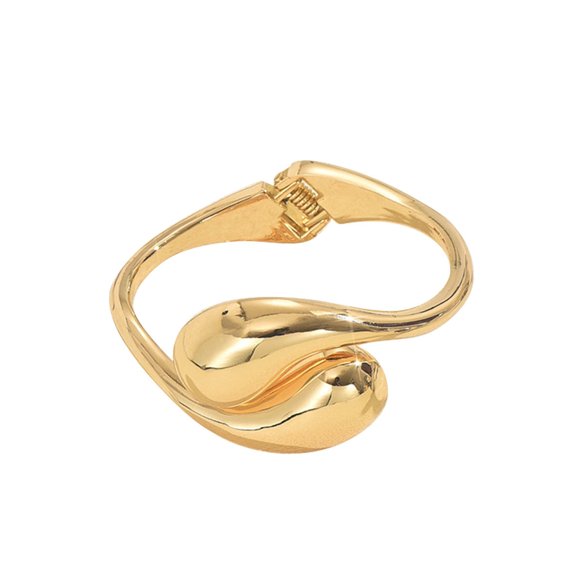 Bracciale a fascia regolabile da donna in lega di zinco lucida geometrica con finitura placcata