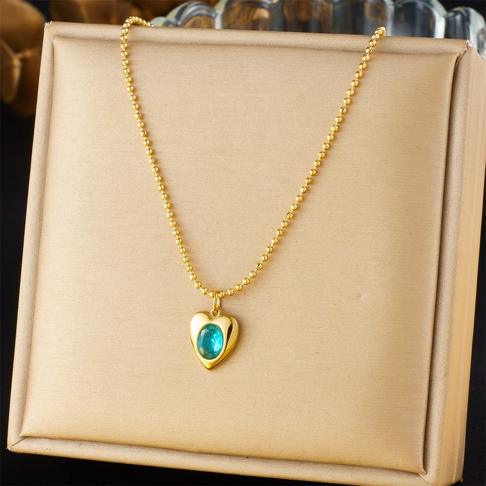 Minimalist Gold Plated Stainless Steel Layered Necklace with Heart Floral and Geometric Pendants
