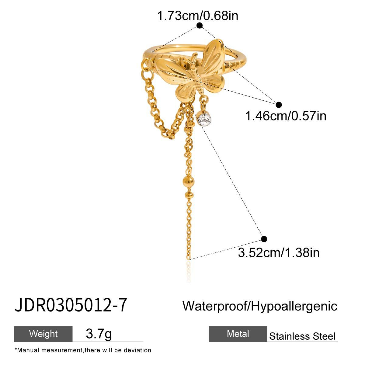 Anillo de borla geométrico en acero de titanio con acabado chapado para mujer Joyas minimalistas de lujo