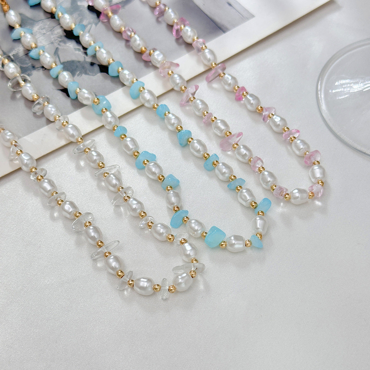 Collar de Perlas de Imitación de Forma Geométrica Irregular Inspirado en el Estilo Boho para Mujer