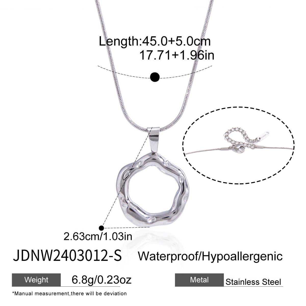 Minimalist Elegant Heart Stainless Steel PVD Necklace for Women