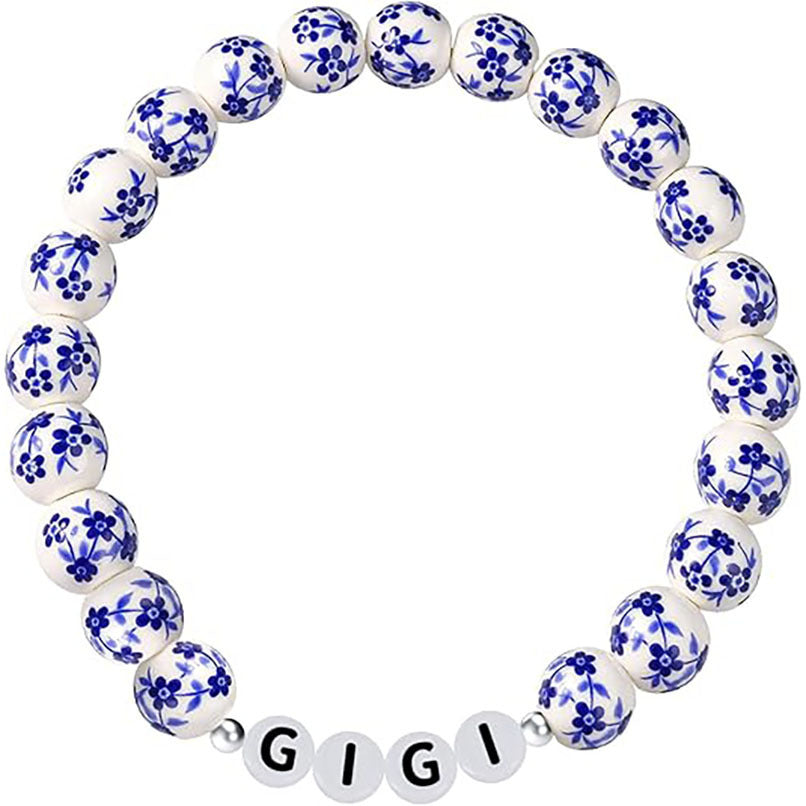 Elegant Ceramic Letter Beaded Bracelet for Women