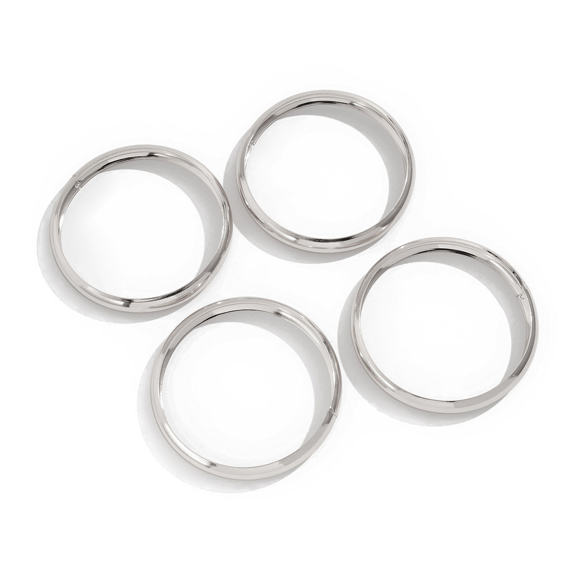 Bracciale curvo liscio minimalista geometrico in lega di zinco placcata
