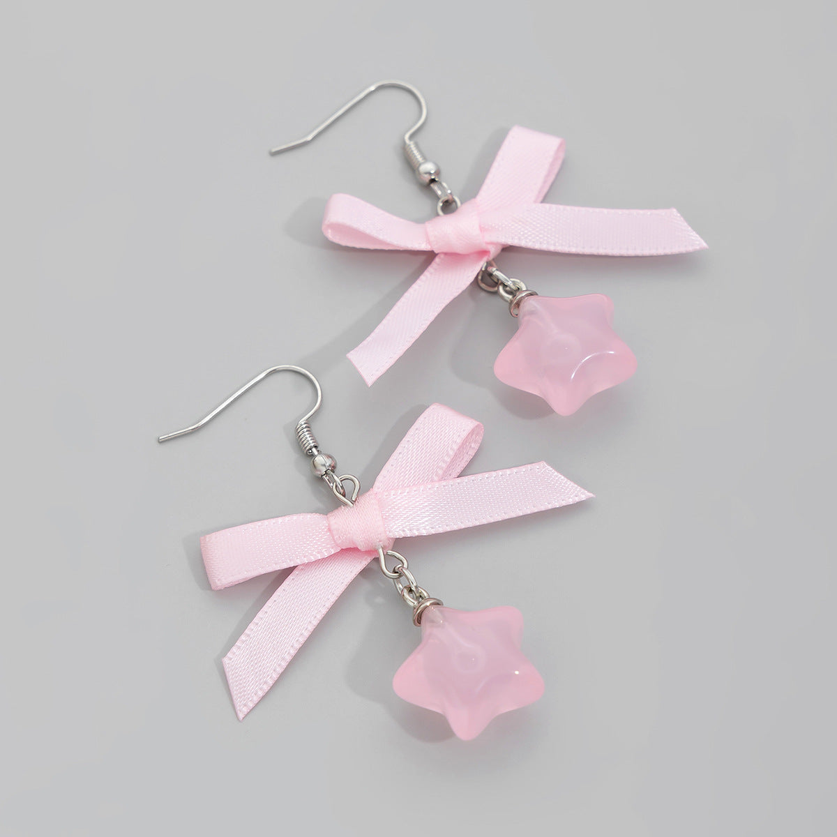Sweet Acrylic Star Bow Earrings for Women