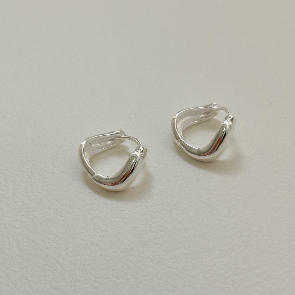 Minimalist Sweet 925 Sterling Silver Plated Geometric Letter Earrings