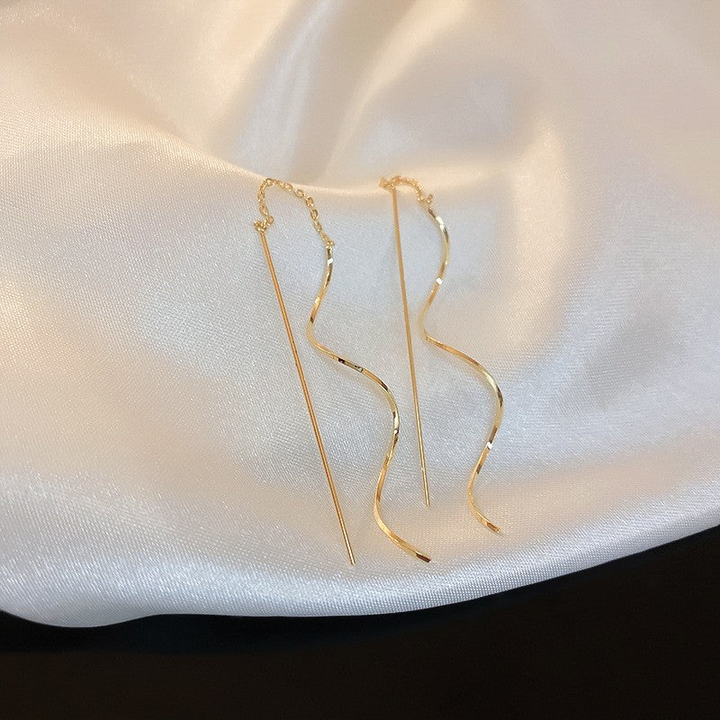 Pendientes Chic de Borla Floral para Mujer con Postes de Plata de Ley 925 y Base de Cobre Bañado
