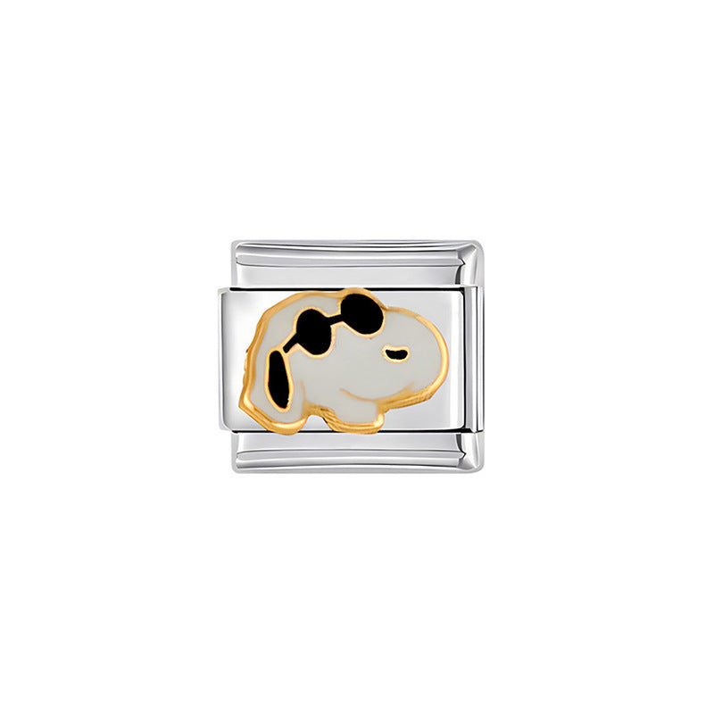 Sweet Cartoon Animal Stainless Steel Plated DIY Charm Bar Bracelet