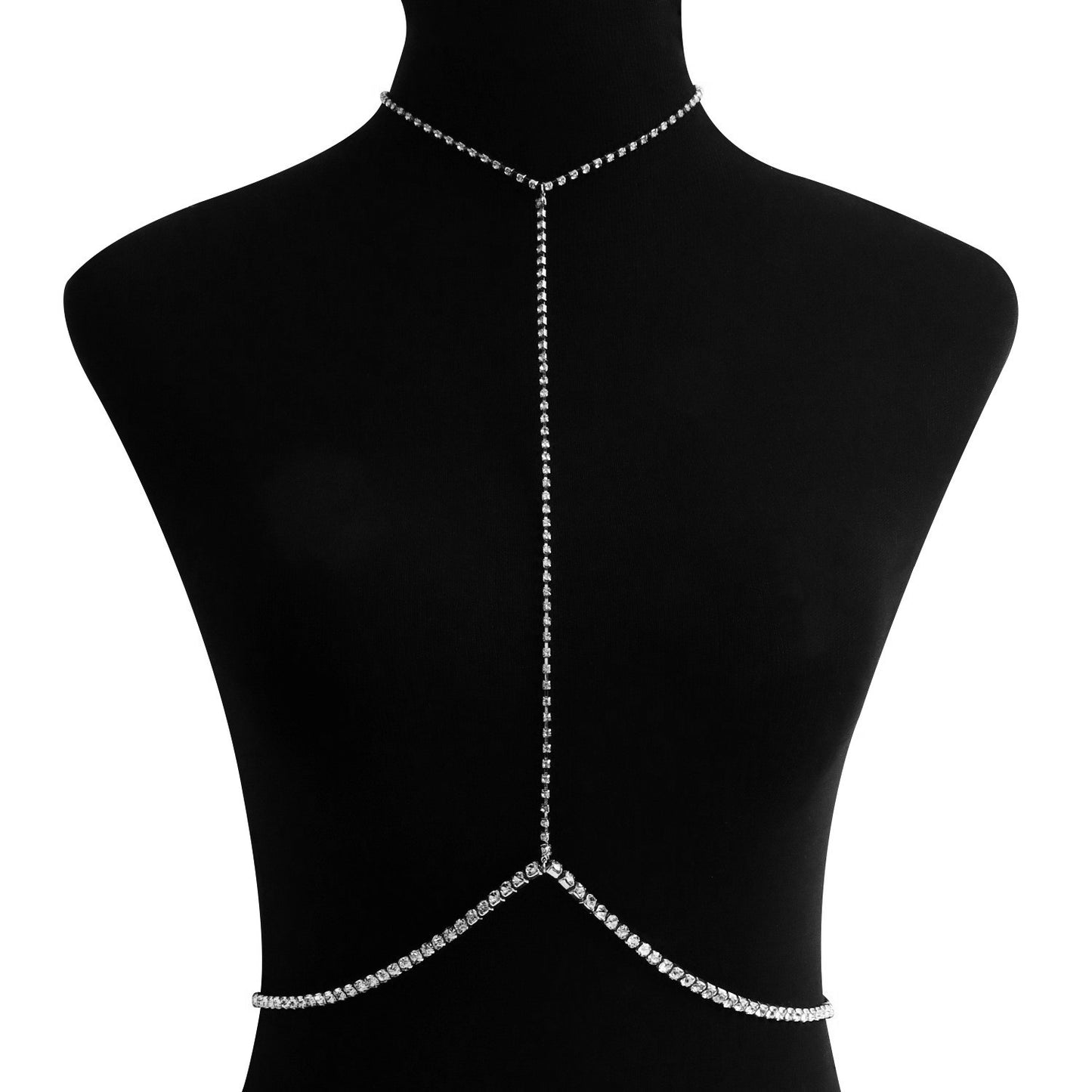 Minimalist Punk Rhinestone Cable Chain Body Chain for Women