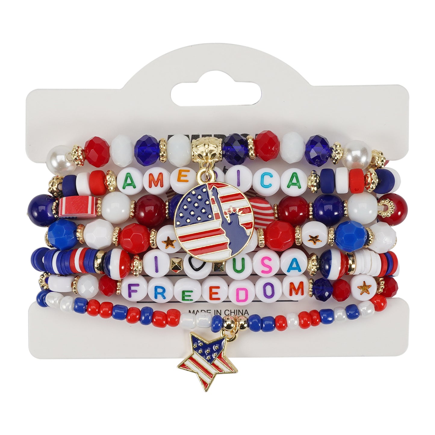 Geometric Resin Bracelet Unisex Patriotic Gift
