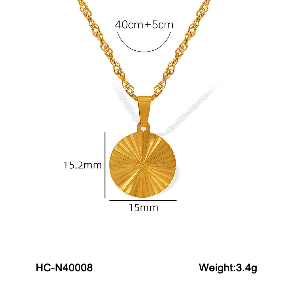 Minimalist Heart-Shaped Titanium Steel Necklace with Electroplated Finish for Women
