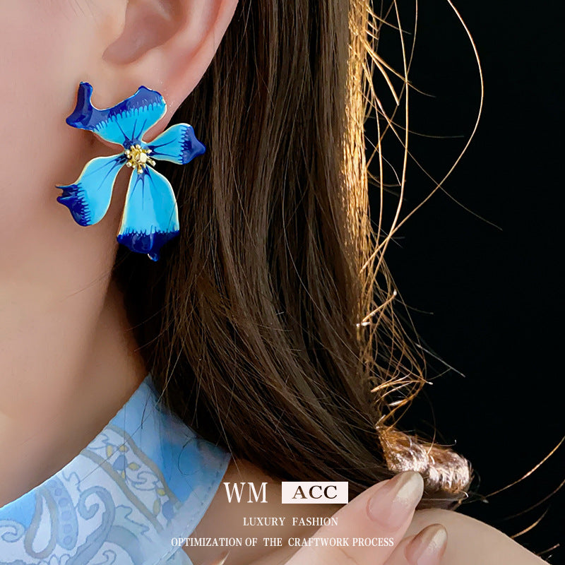 Vintage Floral Earrings with Gold-Plated Alloy Base and Stainless Steel Posts for Women