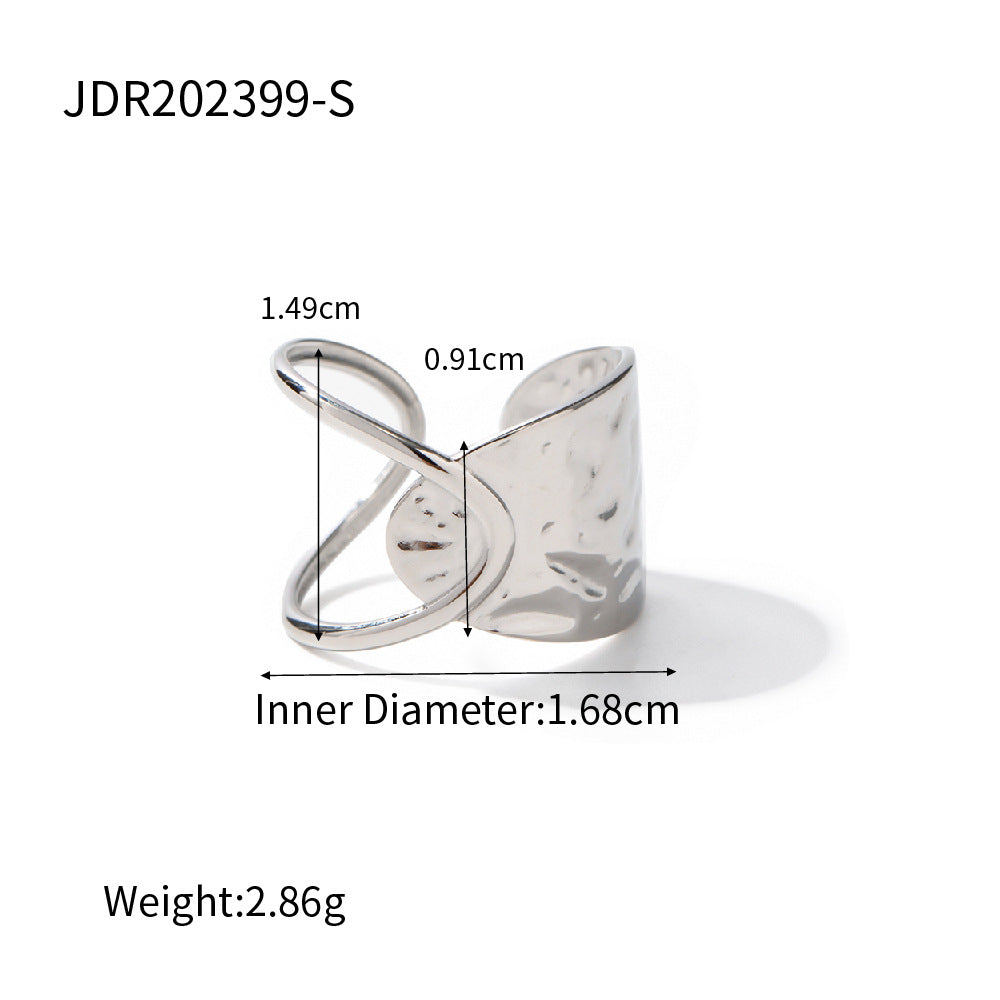 Geometric Plated Stainless Steel Ring for Women
