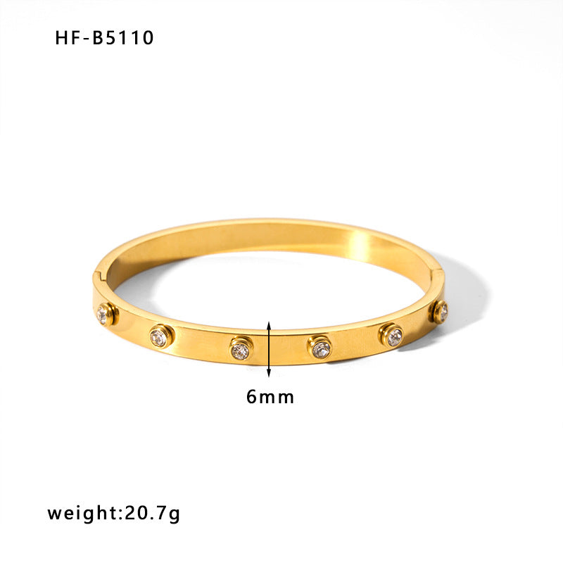 Fashionable 18K Gold Plated Stainless Steel Irregular Star Bracelet for Women