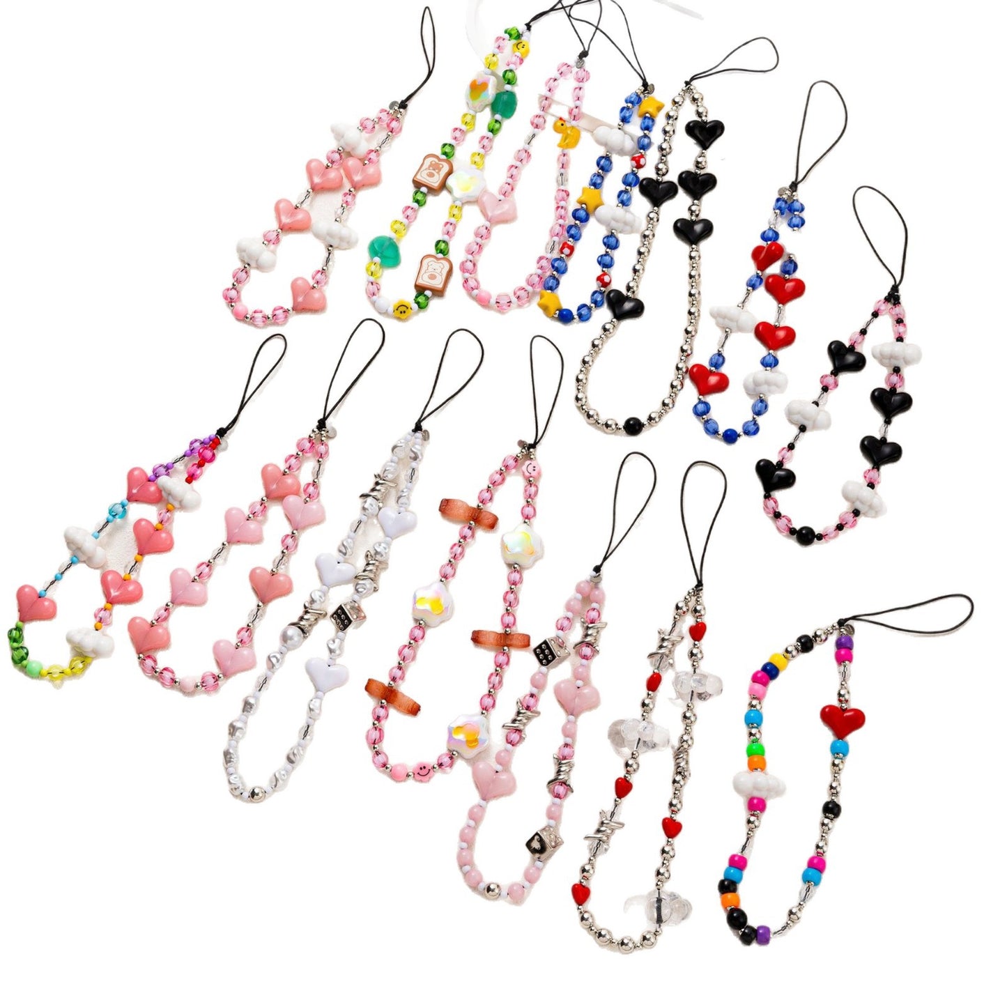 Heart Cloud Acrylic Plated Pendant Charm Chain