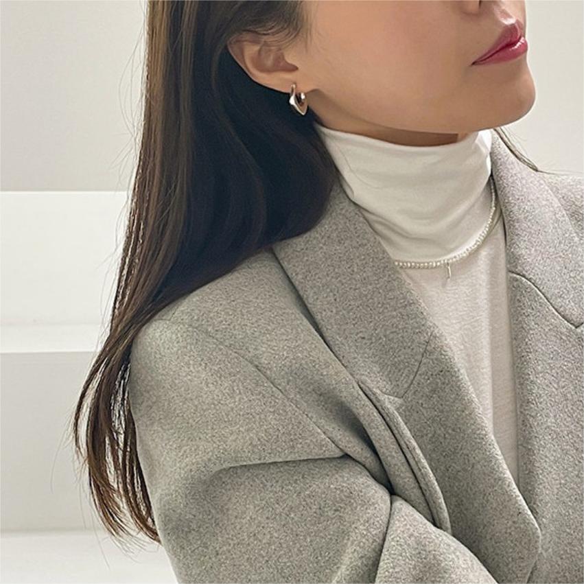 Minimalist Sweet 925 Sterling Silver Geometric Letter Plated Earrings