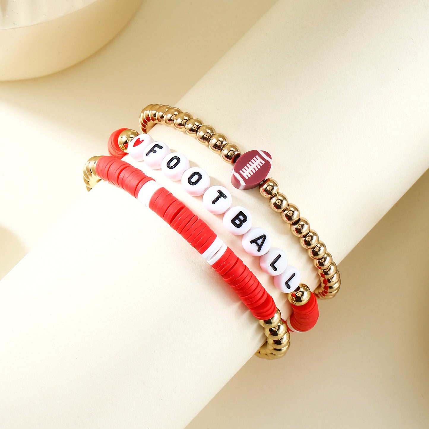 Casual Letter Acrylic Plated Bracelet Set