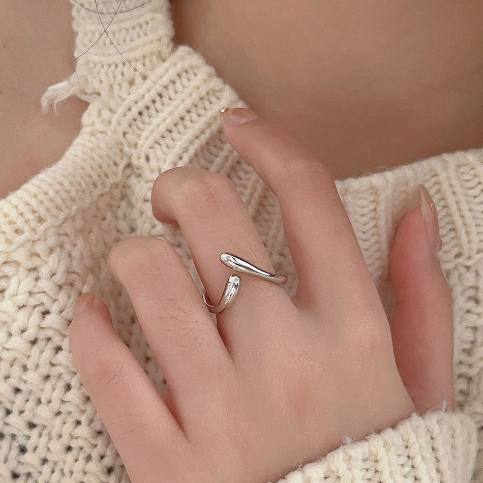 925 Sterling Silver Women's Minimalist Geometric Number Ring Fashion Jewelry