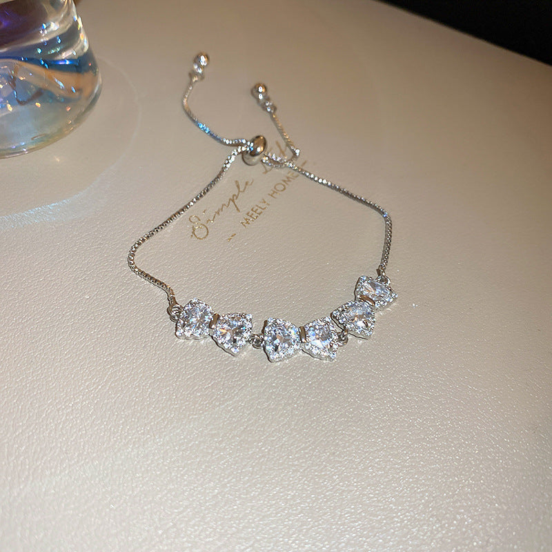 Luxury Elegant Geometric Alloy Plated Bracelet with Cubic Zirconia for Women
