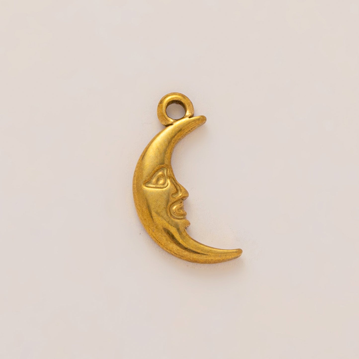 Vintage PVD 18K Gold Plated Stainless Steel Sun Pendant Charm Bar for Women