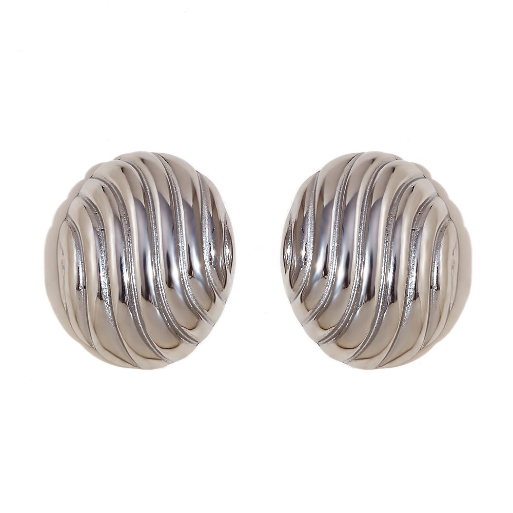 Fashionable Minimalist Geometric Hoop Earrings for Women Stainless Steel with 18K Gold Plating