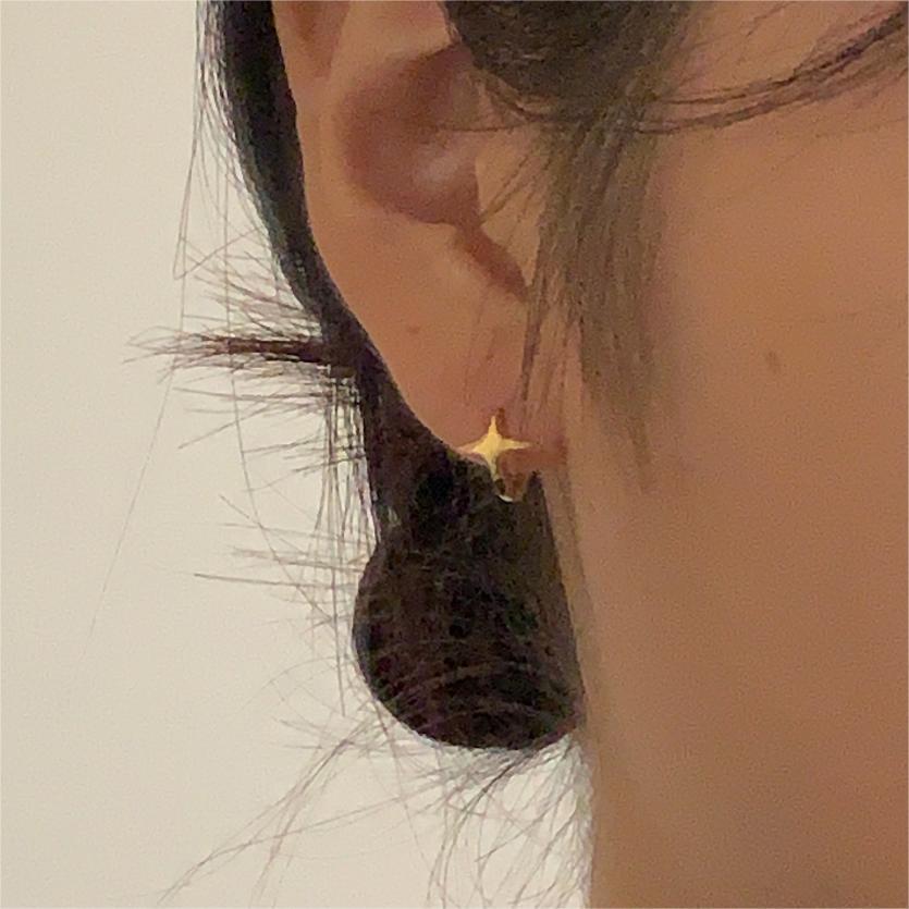 Pendientes de Plata de Ley 925 con Diseño de Estrella Minimalista y Baño de Oro/Plata