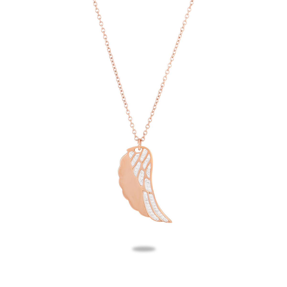 Collar minimalista geométrico redondo de acero inoxidable con chapado en oro rosa de 18 quilates para mujer con barra para dijes DIY