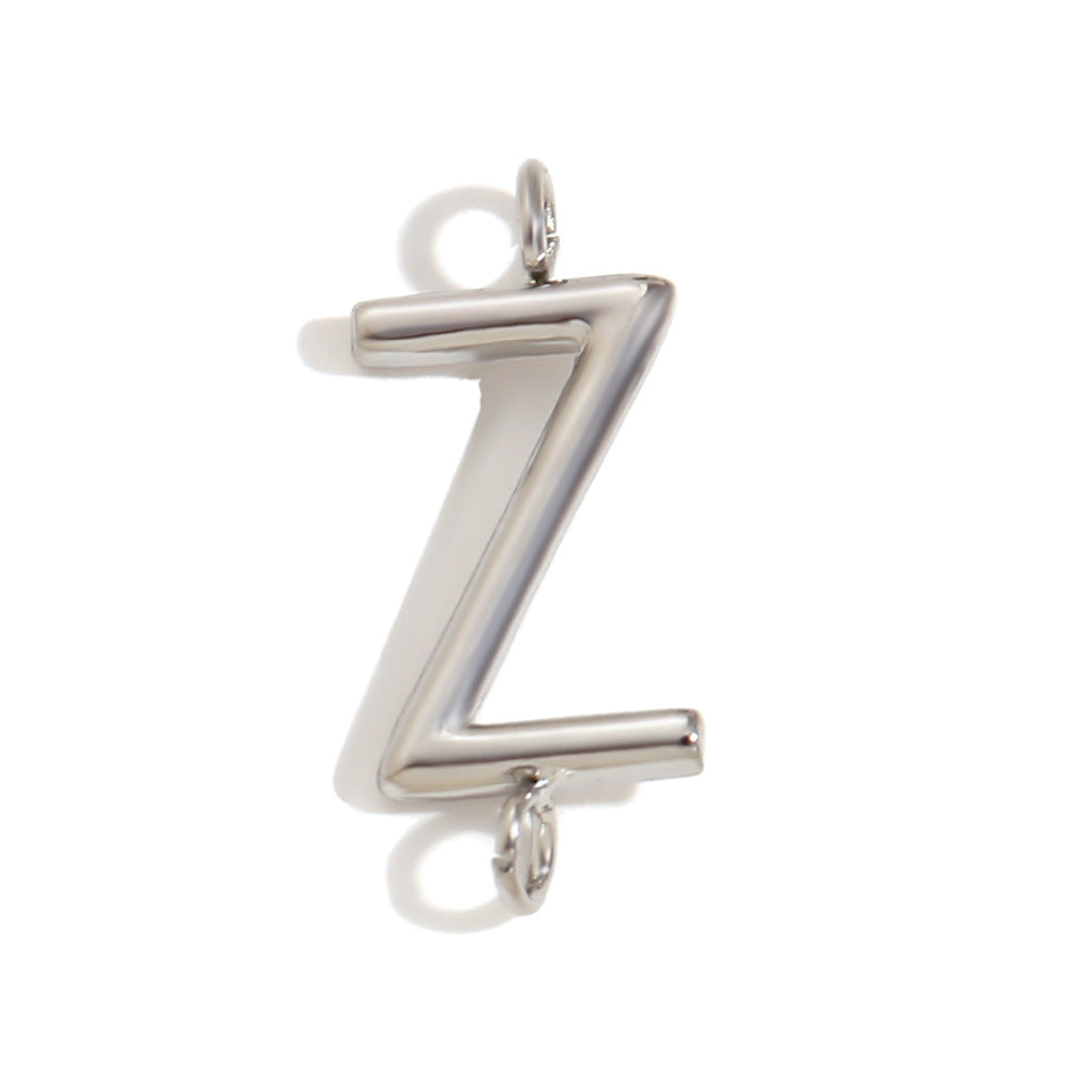 Minimalist 18K Gold Plated Stainless Steel Letter Charm Bar