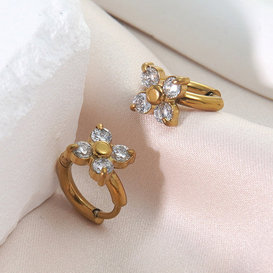 Floral Stainless Steel Plated Earrings for Women
