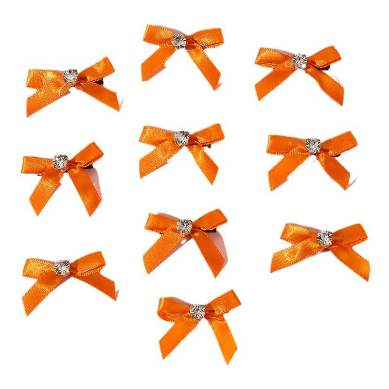 Set di fermagli per capelli a forma di fiocco in stile naturale per bambine, realizzati in tessuto con finitura artigianale